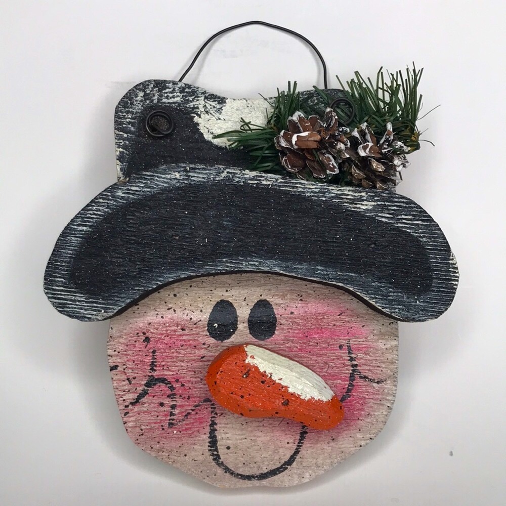 Wooden Snowman Winter Decoration Wall Decor
